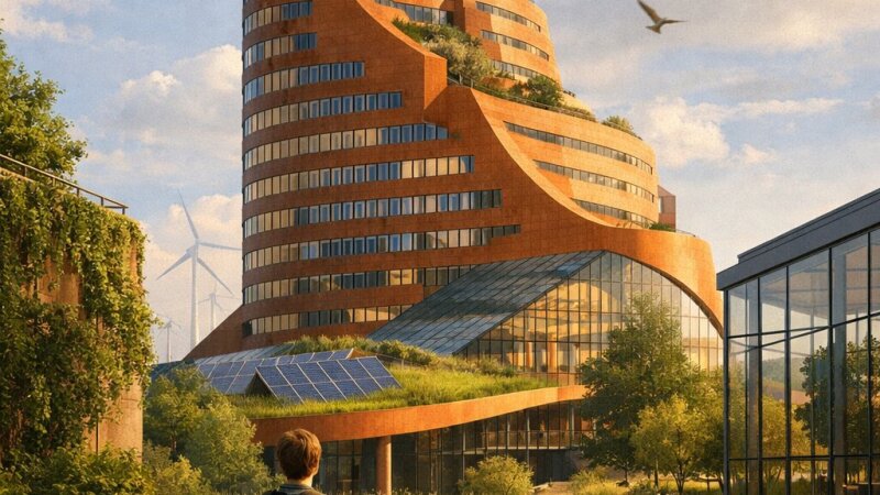 Analyse van het Gasuniegebouw: Architectuur, Natuur en Duurzaamheid