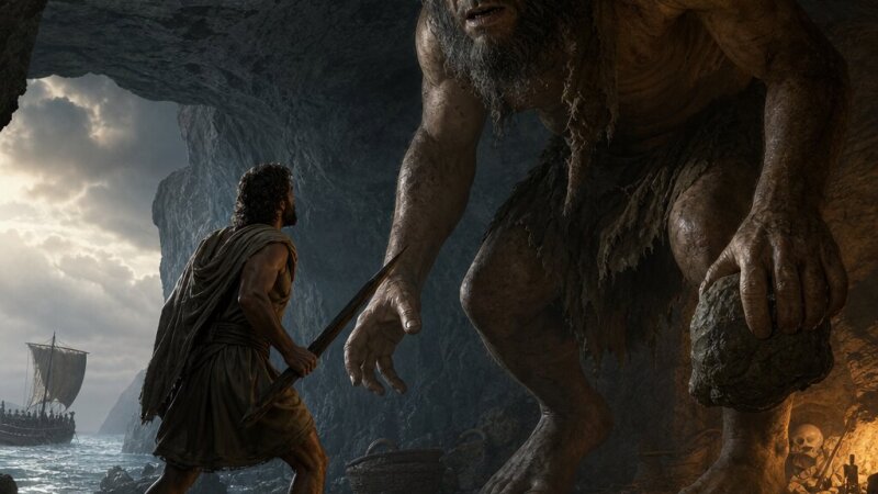 Odysseus en Polyphemus: sluwheid tegen brute kracht