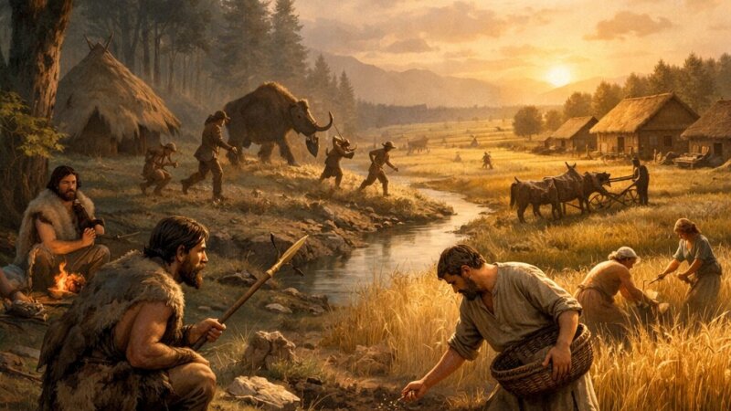 Overgang van jagers-verzamelaars naar landbouw in de vroegste geschiedenis