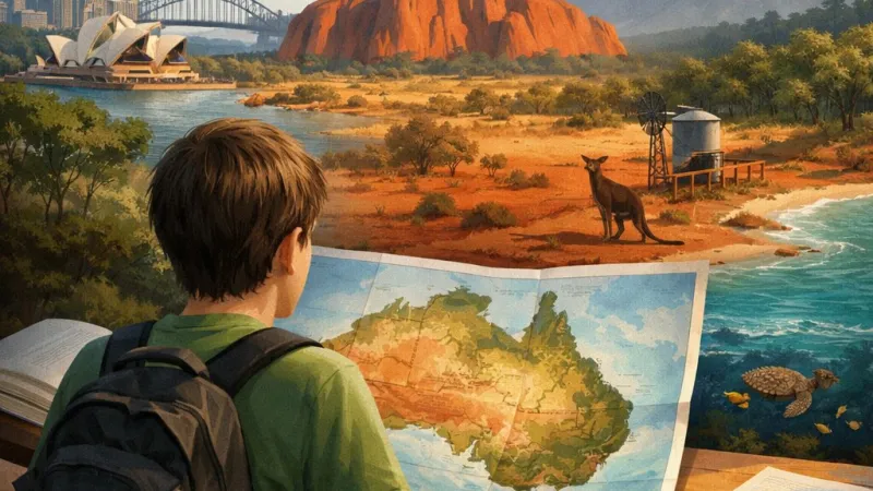 Overzicht van Australië: Geografie en samenleving op havo/vwo-niveau