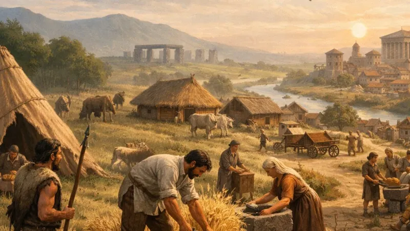 Van nomaden tot stedenbouwers: de prehistorie en het ontstaan van landbouw